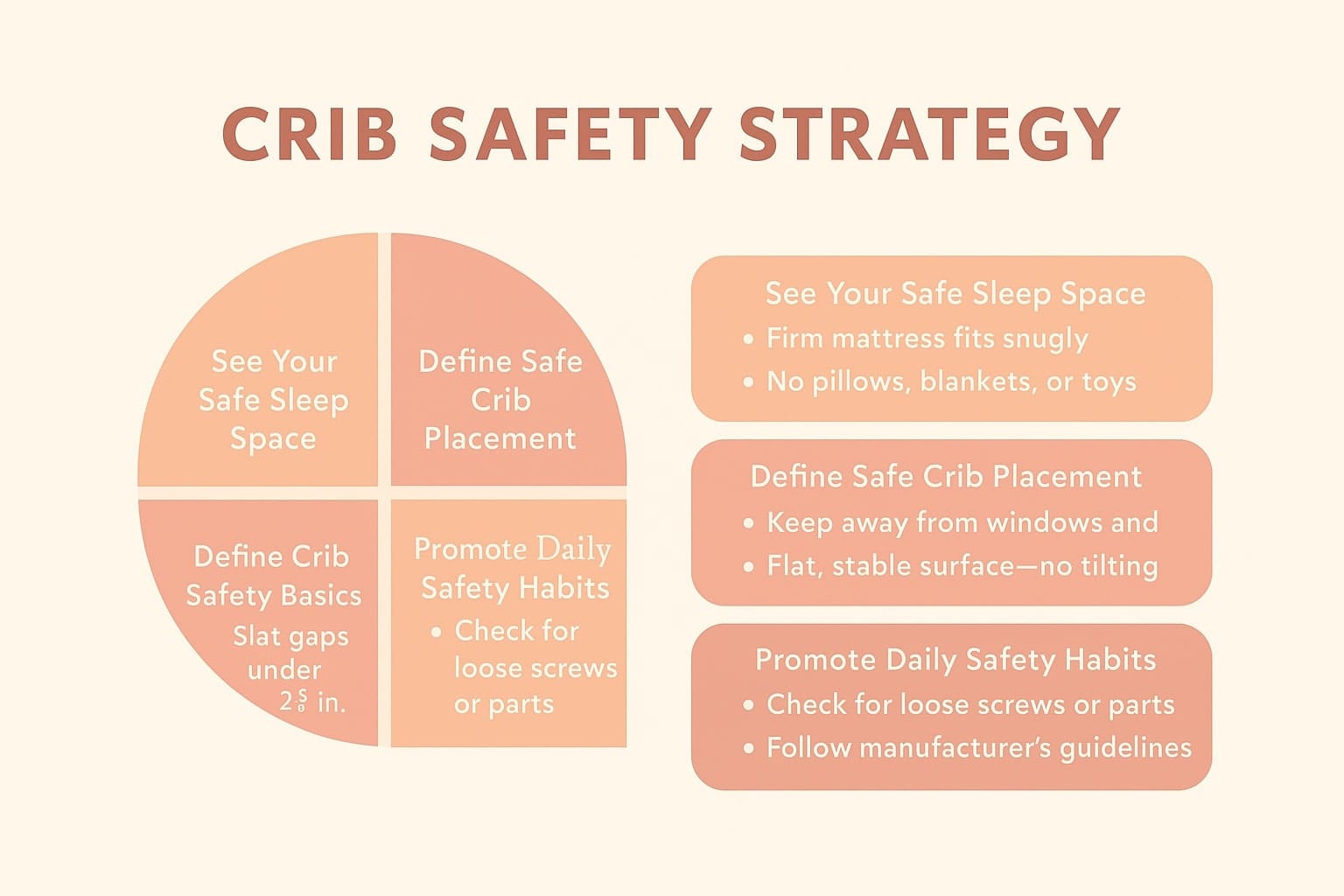 Crib safety checklist infographic for new parents